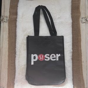 lululemon athletic Poser Black Tote Bag never used